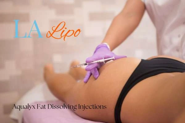 Woman having fat dissolving injections Kent on thighs