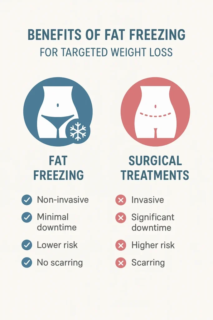 graphic showing the benefits of fat freezing Kent