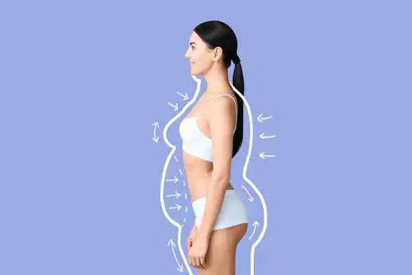 image of woman experiencing fat reduction treatment Kent