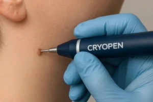 Person receiving skin tag removal Kent