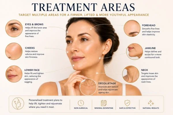 Areas of treatment for the ultimate lift tighten treatment Kent