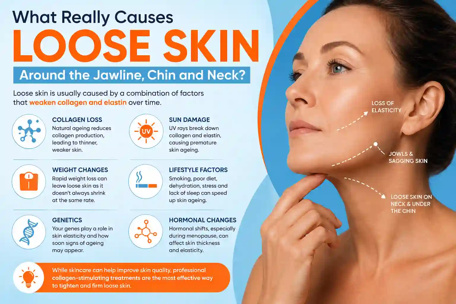 What Really Causes Loose Skin Around the Jawline, Chin and Neck Kent?